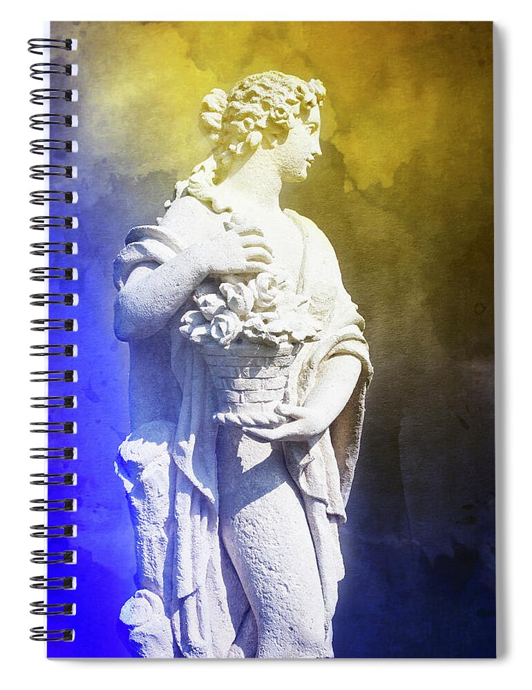 Old Statue Spiral Notebook featuring the photograph Greek Lady -1 by Alan Hausenflock