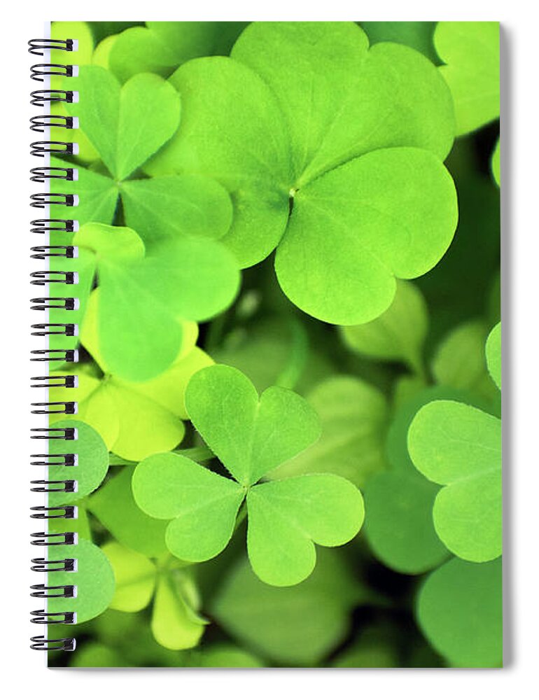 Clover Spiral Notebook featuring the photograph Green Clover Abstract by Christina Rollo