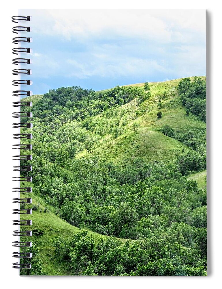 Badlands Spiral Notebook featuring the photograph Green Cooley by Amanda R Wright