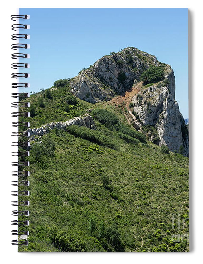 Mountains Spiral Notebook featuring the photograph Green expanse and ascent to the crest by Adriana Mueller