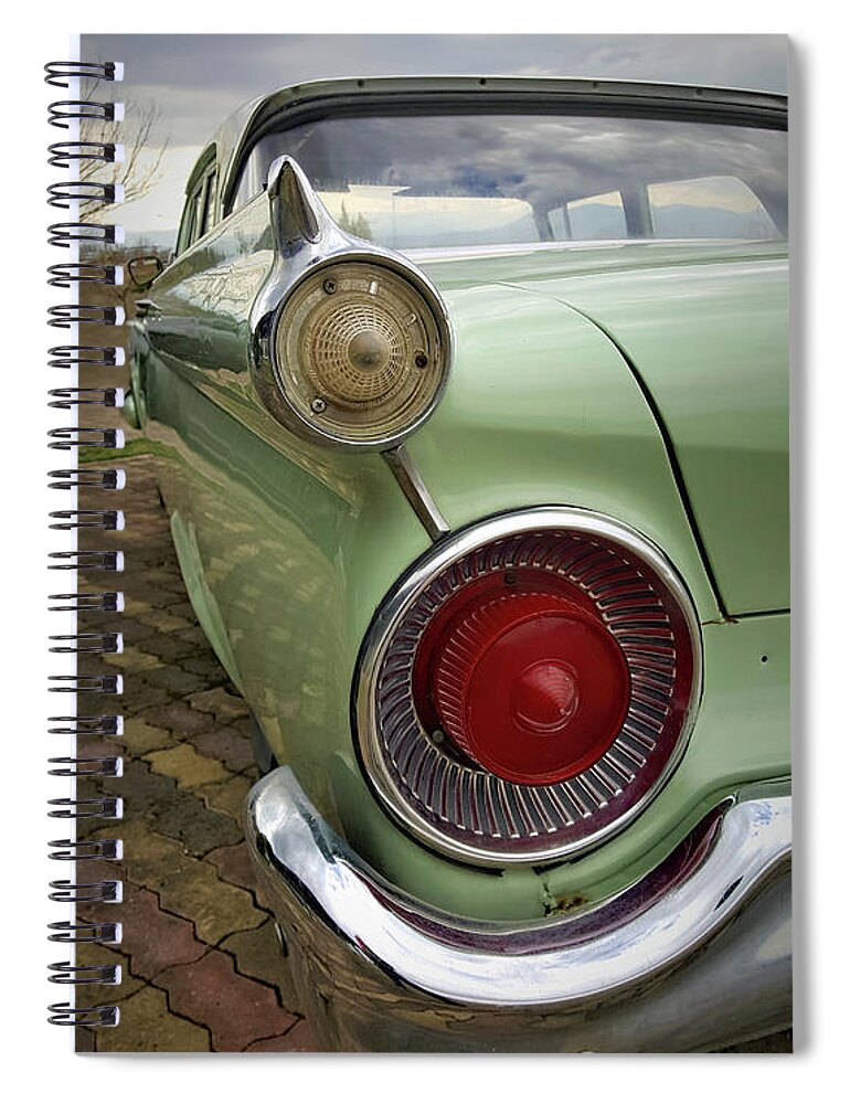 Green Spiral Notebook featuring the photograph Green Ford by M Kathleen Warren