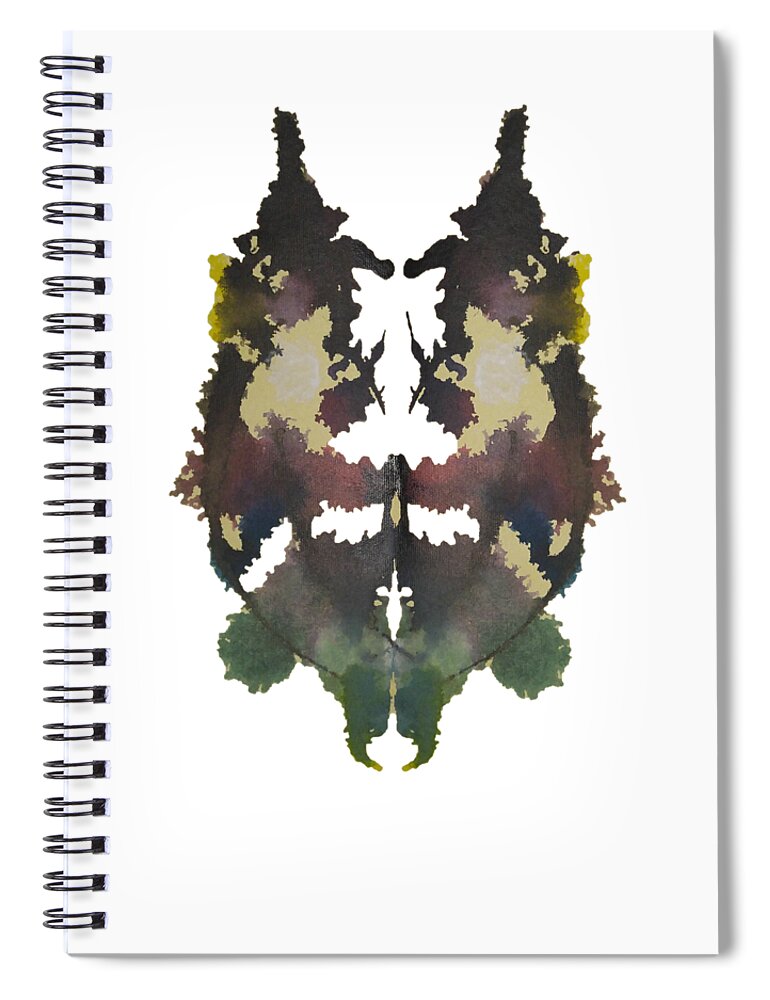 Abstract Spiral Notebook featuring the painting Green Man by Stephenie Zagorski