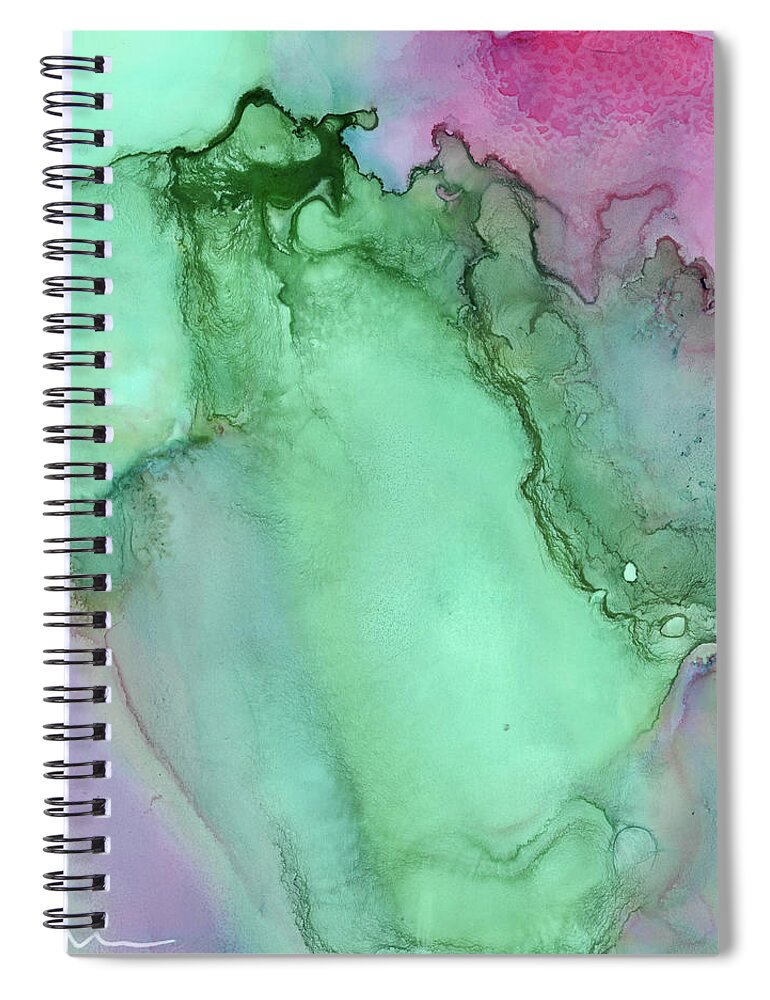 Flowers Spiral Notebook featuring the painting Pink Mountain by Katrina Nixon