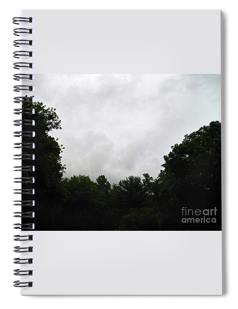 Landscape Spiral Notebook featuring the photograph Green Tree Line Under The Stormy Clouds by Frank J Casella