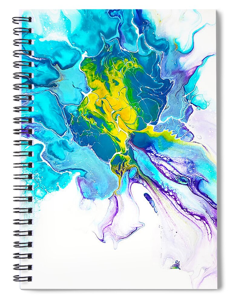 Abstract Spiral Notebook featuring the painting Green Turtle by Christine Bolden