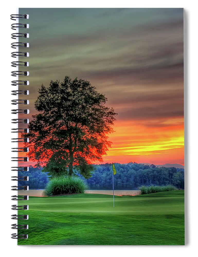 Reid Callaway Golf Spiral Notebook featuring the photograph Greensboro GA Golf Number 4 The Landing Reynolds Plantation Golf Landscape Architecture Art by Reid Callaway