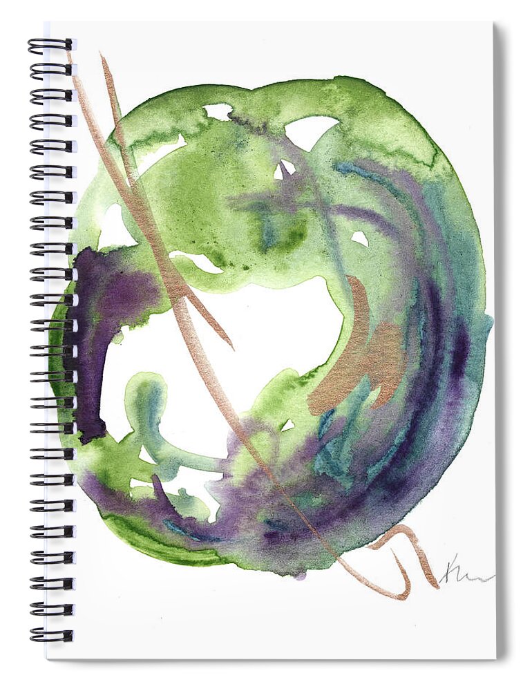 Green Spiral Notebook featuring the painting Greeting Card 5 by Katrina Nixon
