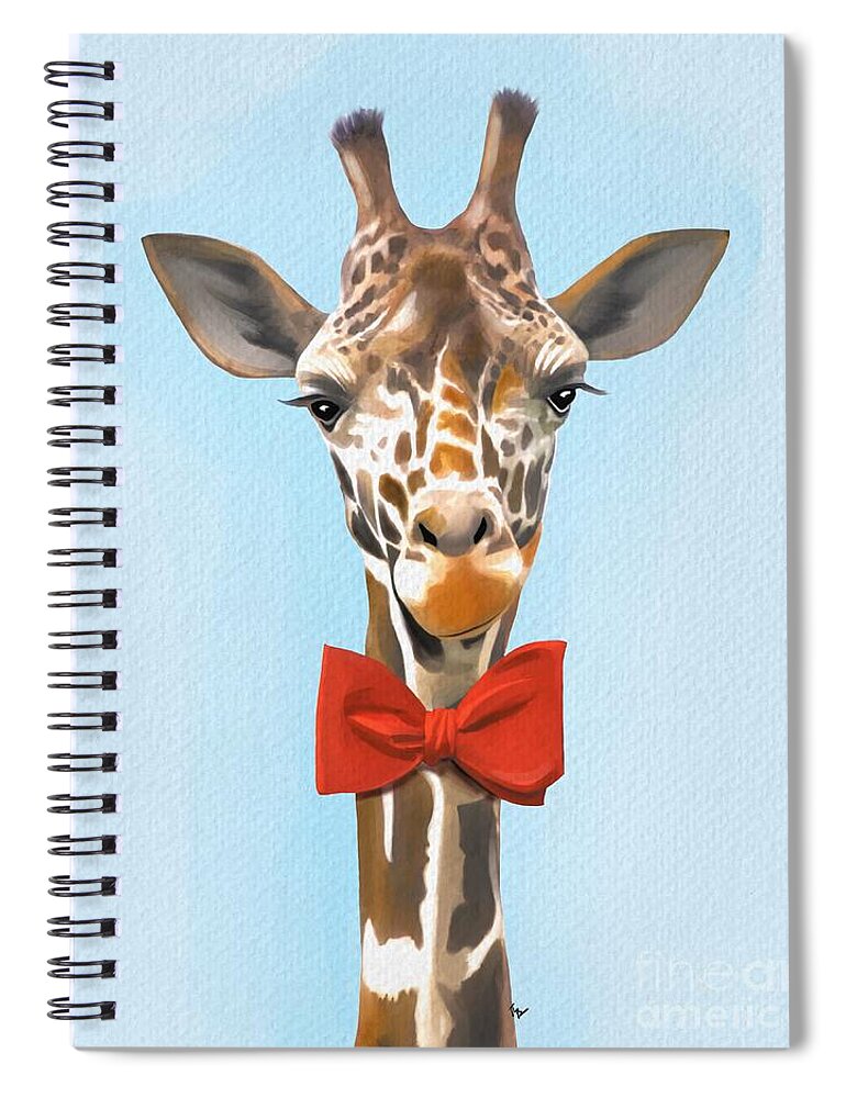 Giraffe Spiral Notebook featuring the painting Gregory the Giraffe by Tammy Lee Bradley