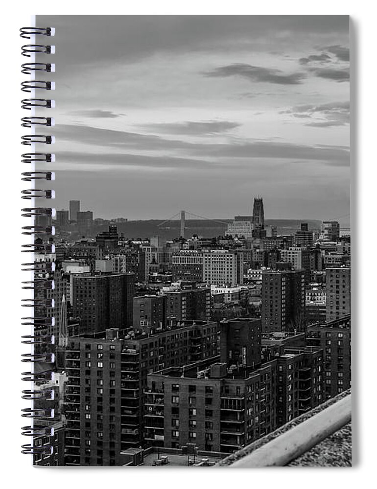 Architecture Spiral Notebook featuring the photograph Grey City NYC by Len Tauro