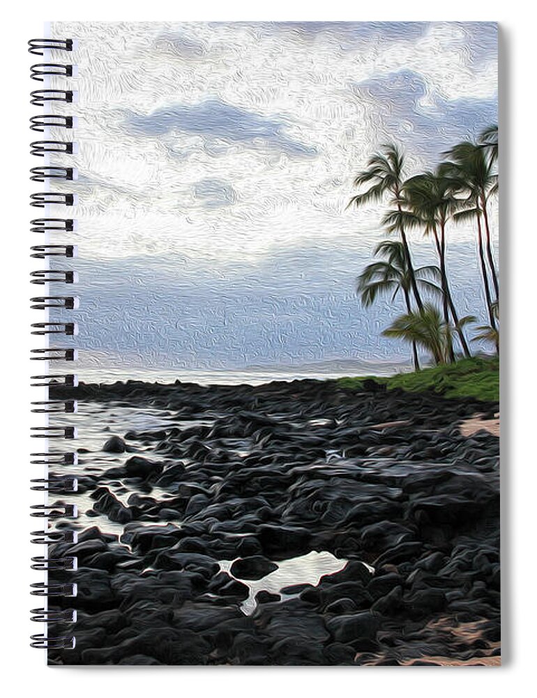 Hawaii Spiral Notebook featuring the photograph Grey Sunset Painting by Robert Carter