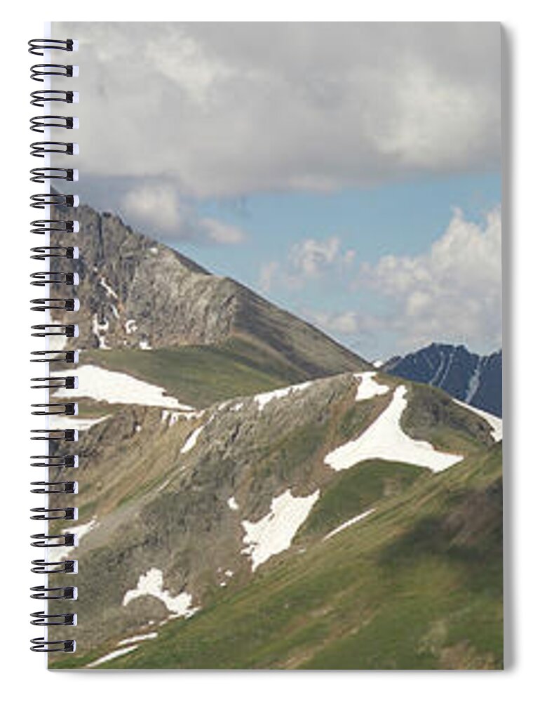 Independence Pass Spiral Notebook featuring the photograph Grizzly and Anderson Peaks Panorama by Aaron Spong