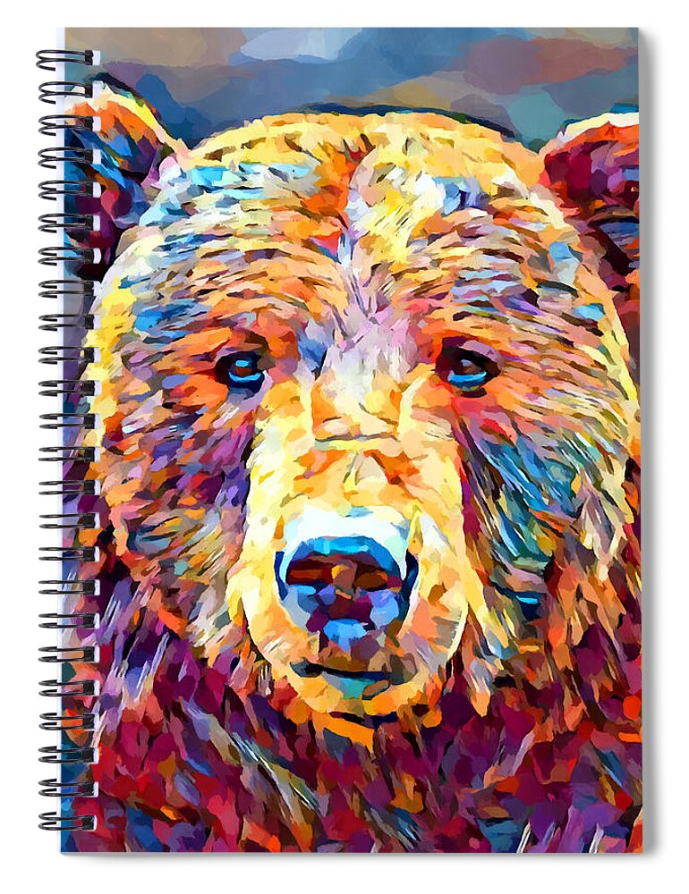 Grizzly Bear Spiral Notebook featuring the painting Grizzly Bear 2 by Chris Butler