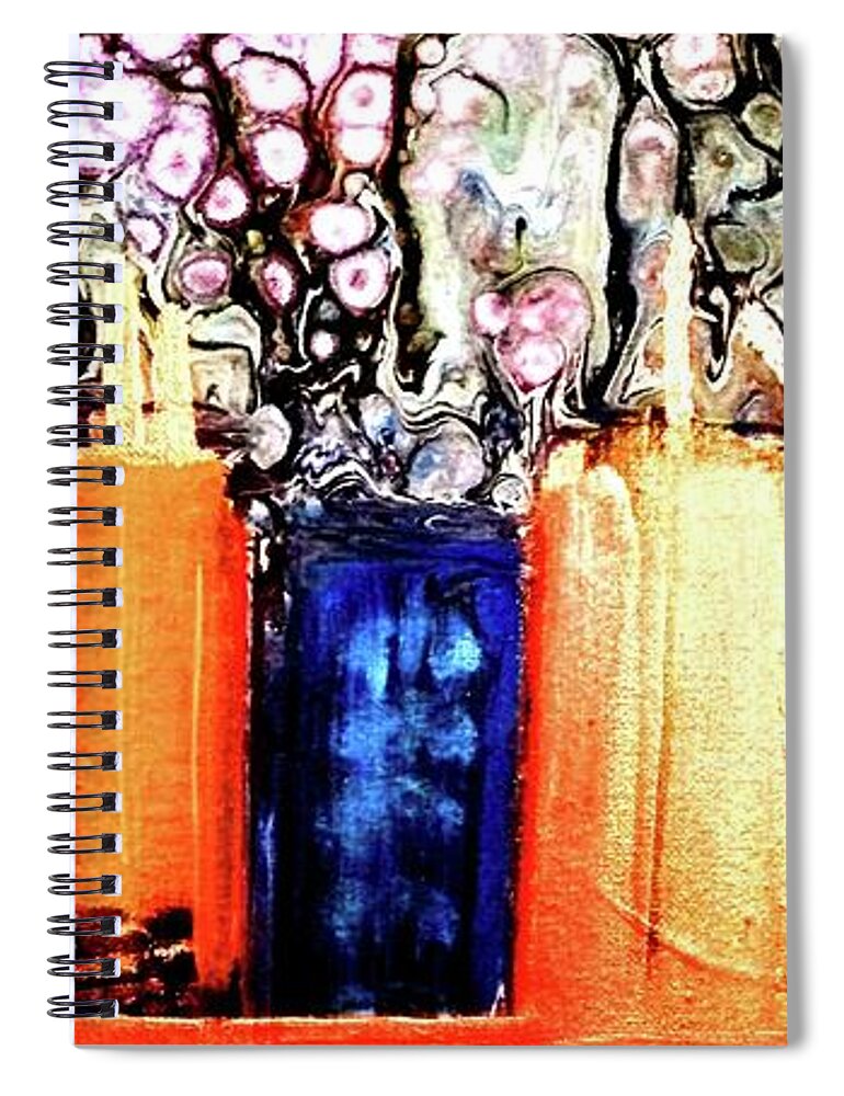 City Spiral Notebook featuring the painting Groovy City by Anna Adams