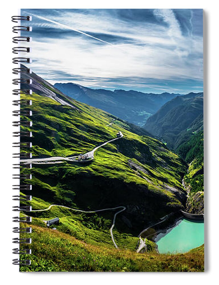 Alpine Spiral Notebook featuring the photograph Grossglockner High Alpine Road In Austria by Andreas Berthold