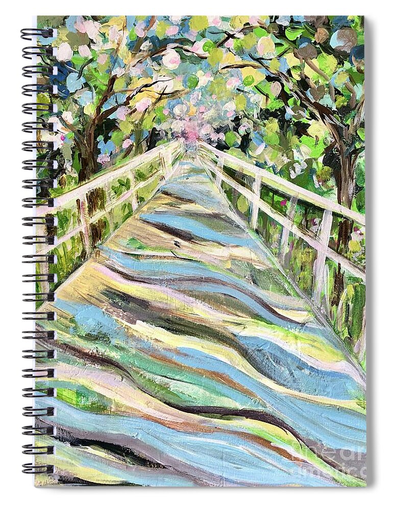 Groton Spiral Notebook featuring the painting Groton Rail Trail by Jacqui Hawk