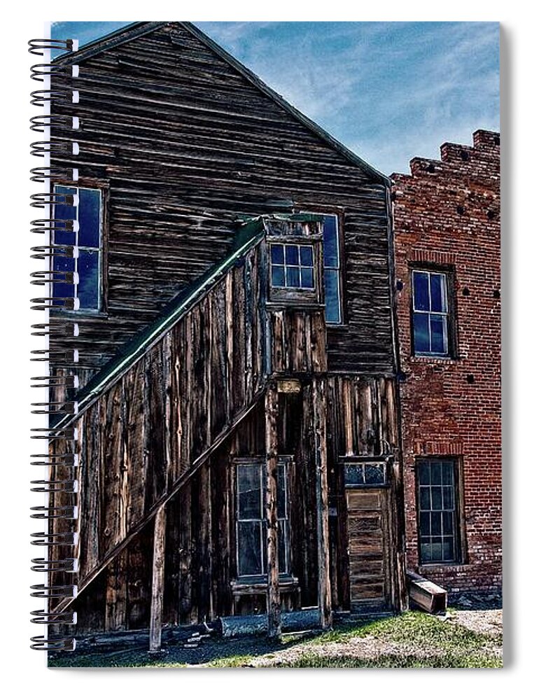 Mining Spiral Notebook featuring the photograph Grunge Ghost Town by David Desautel