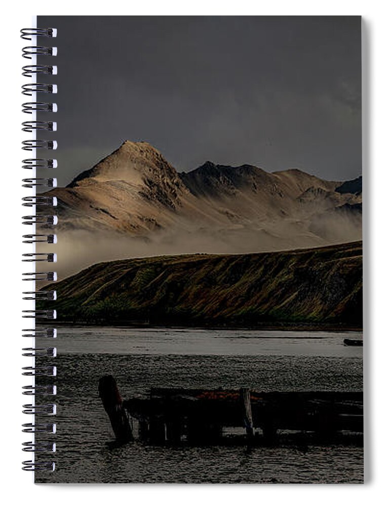  Spiral Notebook featuring the photograph Grytviken, South Georgia by Darcy Dietrich