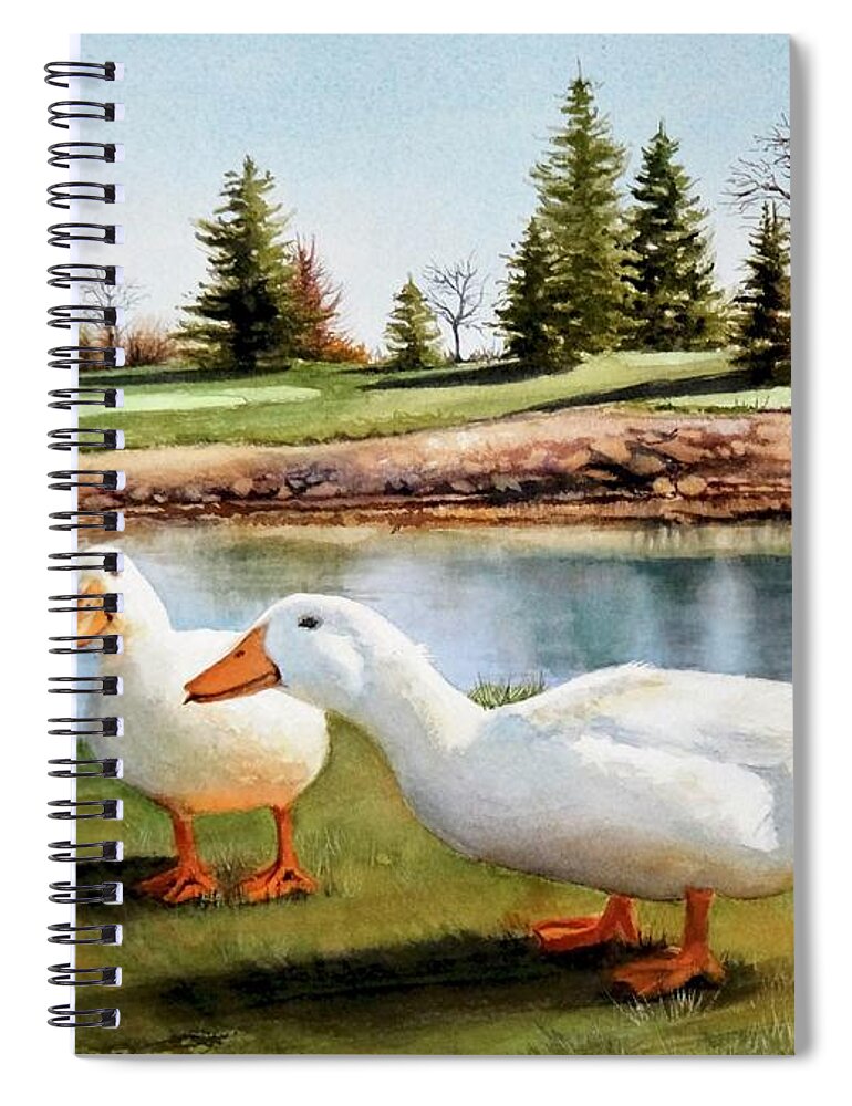Ducks Spiral Notebook featuring the painting Keep Your Eye on The Ball by Jeanette Ferguson