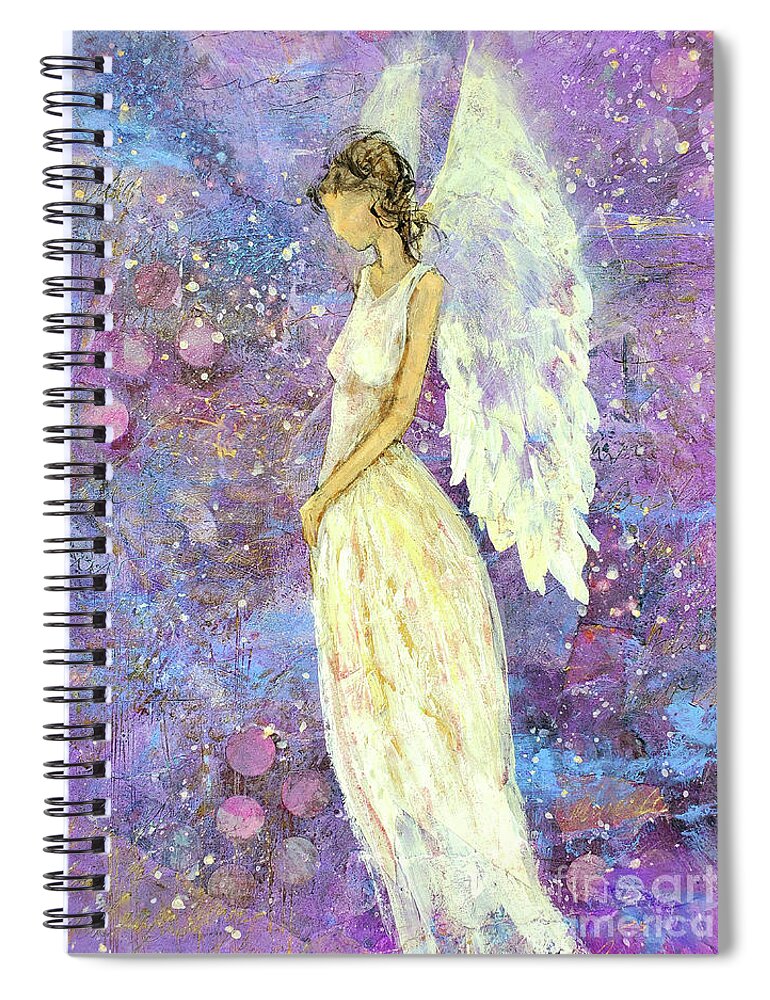 Mixed Media Spiral Notebook featuring the mixed media Guardian Angel by Zan Savage