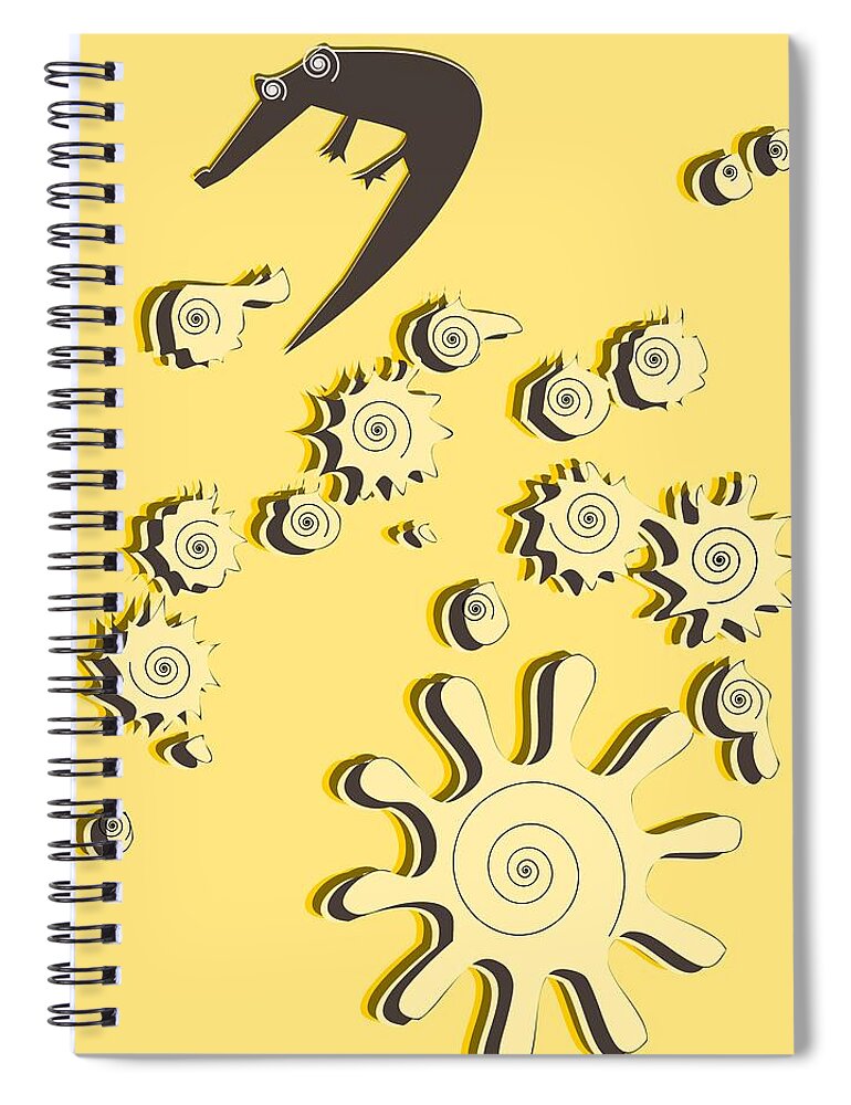 Malakhova Spiral Notebook featuring the digital art Guided Meditation by Anastasiya Malakhova