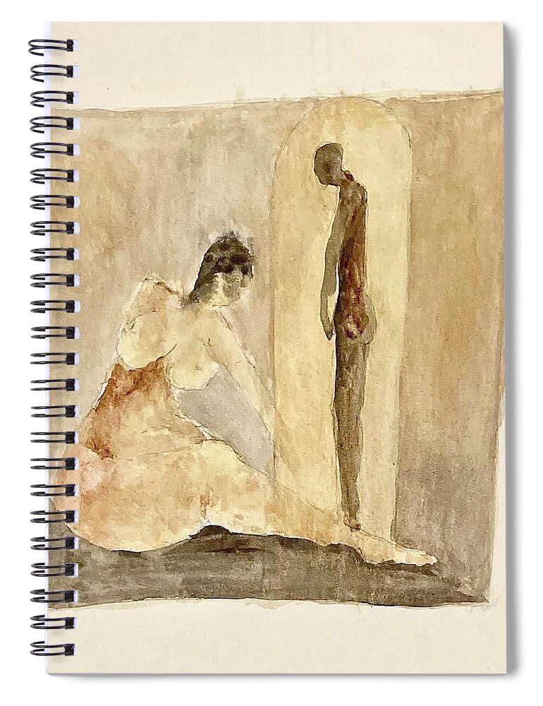 Earth Tones Spiral Notebook featuring the painting Guilt by David Euler