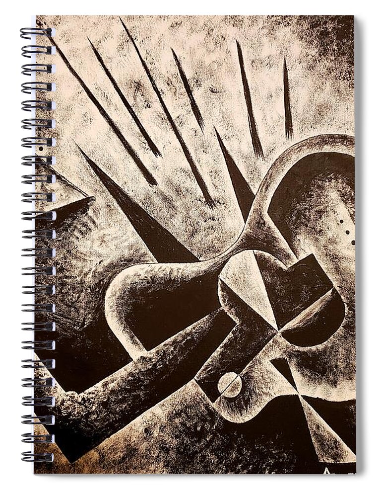 Guitar Spiral Notebook featuring the painting Guitar by Adrian Maggio
