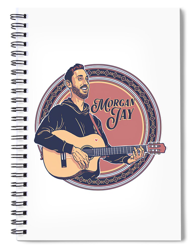  Spiral Notebook featuring the digital art Guitar Circle by Morgan Jay