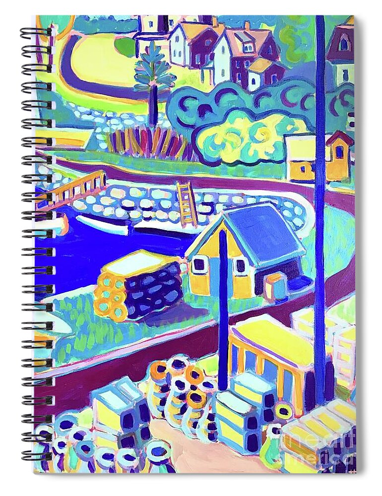 Gull Cove Spiral Notebook featuring the painting Gull Cove, Rockport, MA by Debra Bretton Robinson