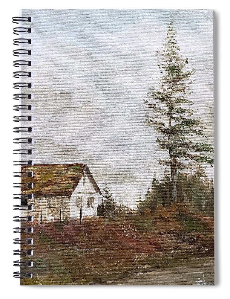 Old Shed Spiral Notebook featuring the painting Gunderson by James Andrews