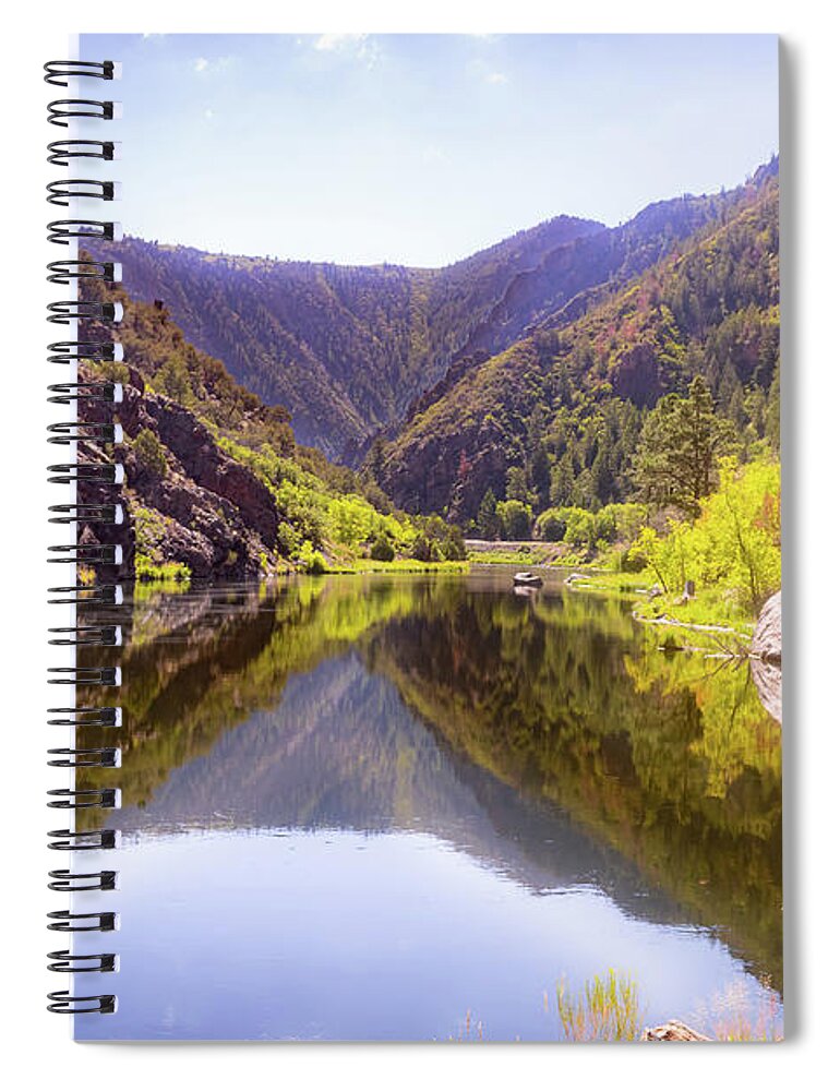 Reflection Spiral Notebook featuring the photograph Gunnison River Serenity by Courtney Eggers