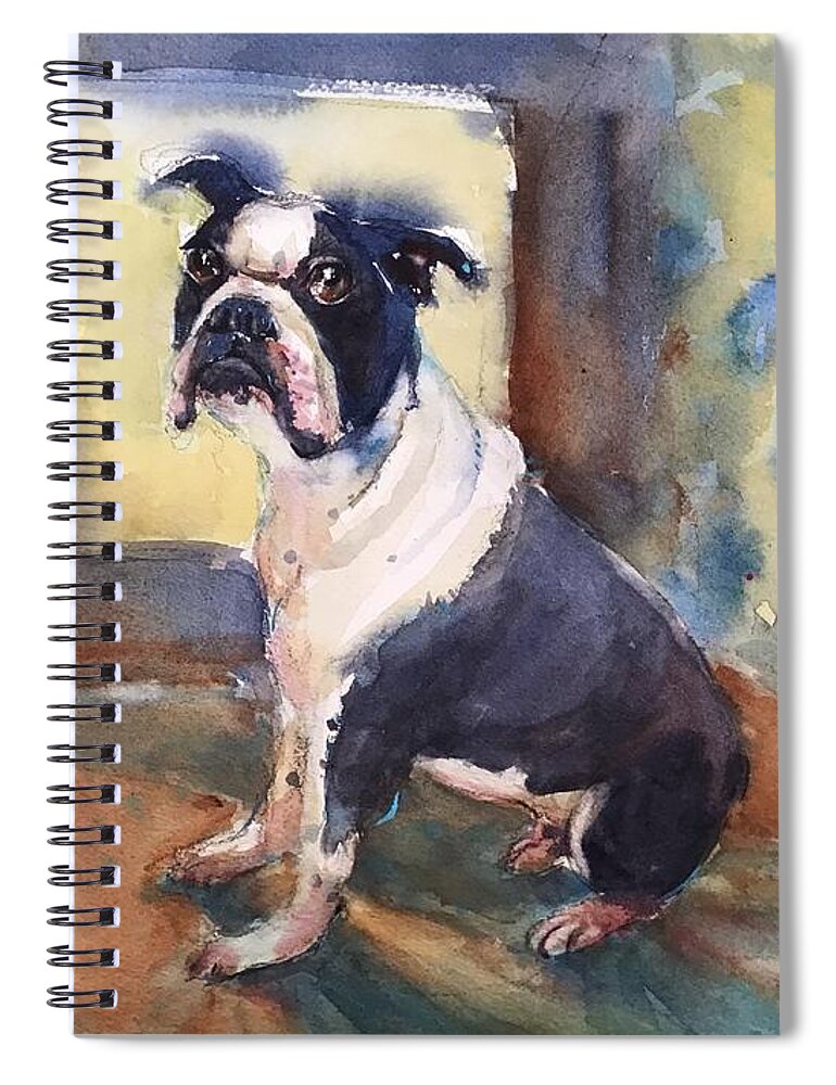 Dog Spiral Notebook featuring the painting Gus by Judith Levins