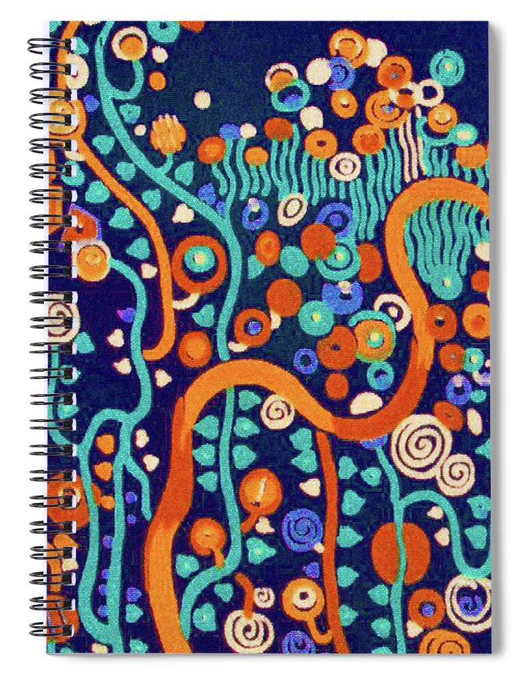 Depth Spiral Notebook featuring the painting Gustav Klimt Ode Abstract Blue by Tony Rubino