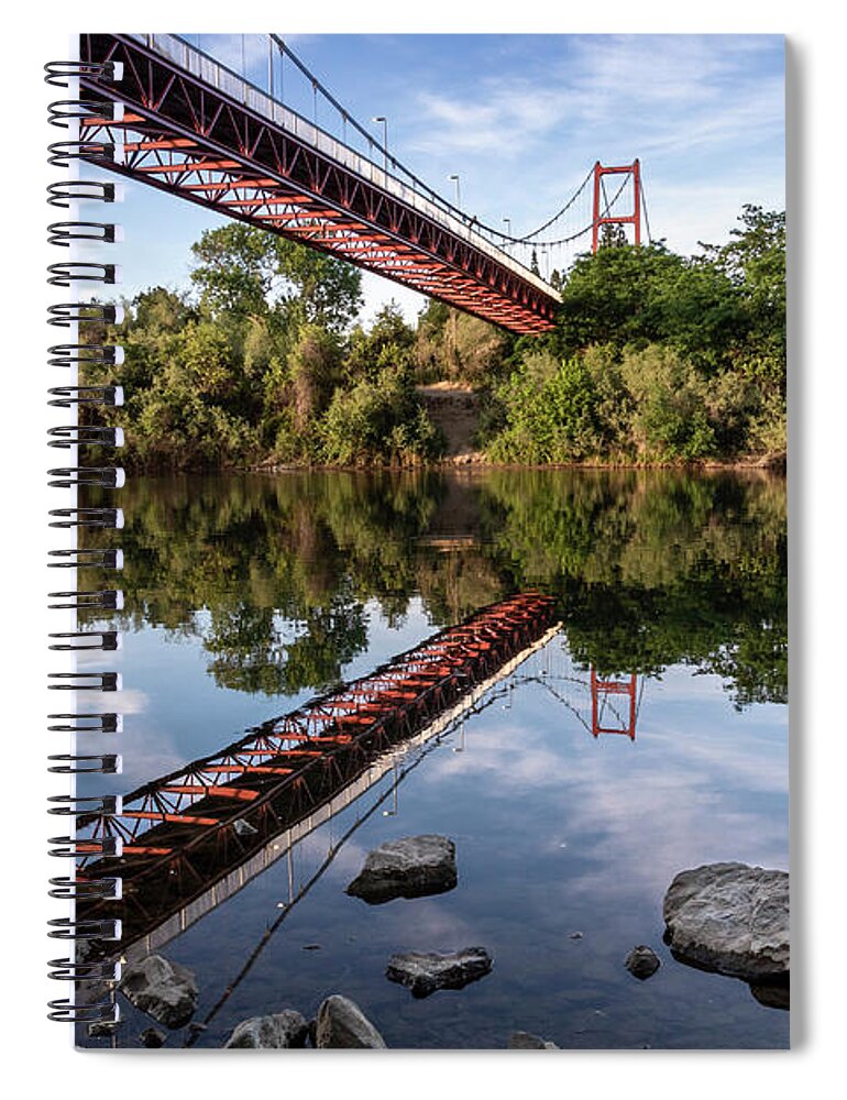 Guy West Bridge Spiral Notebook featuring the photograph Guy West Bridge by Gary Geddes