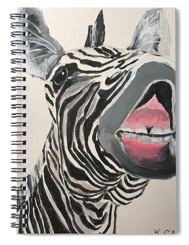 Pets Spiral Notebook featuring the painting Ha Ha Zebra by Kathie Camara