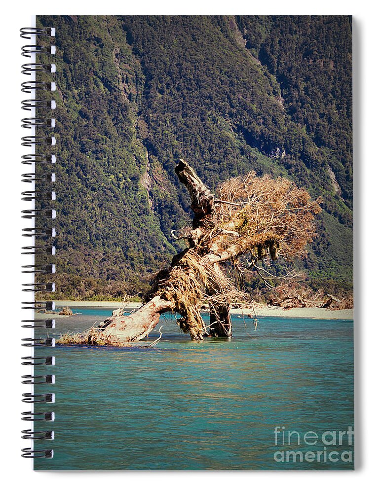 Haast Spiral Notebook featuring the photograph Haast River, New Zealand by Elaine Teague