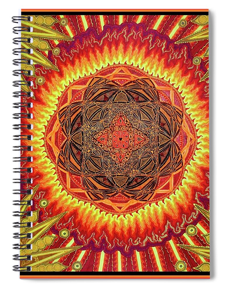 Pattern Spiral Notebook featuring the drawing Hail To My African Sun by Baruska A Michalcikova