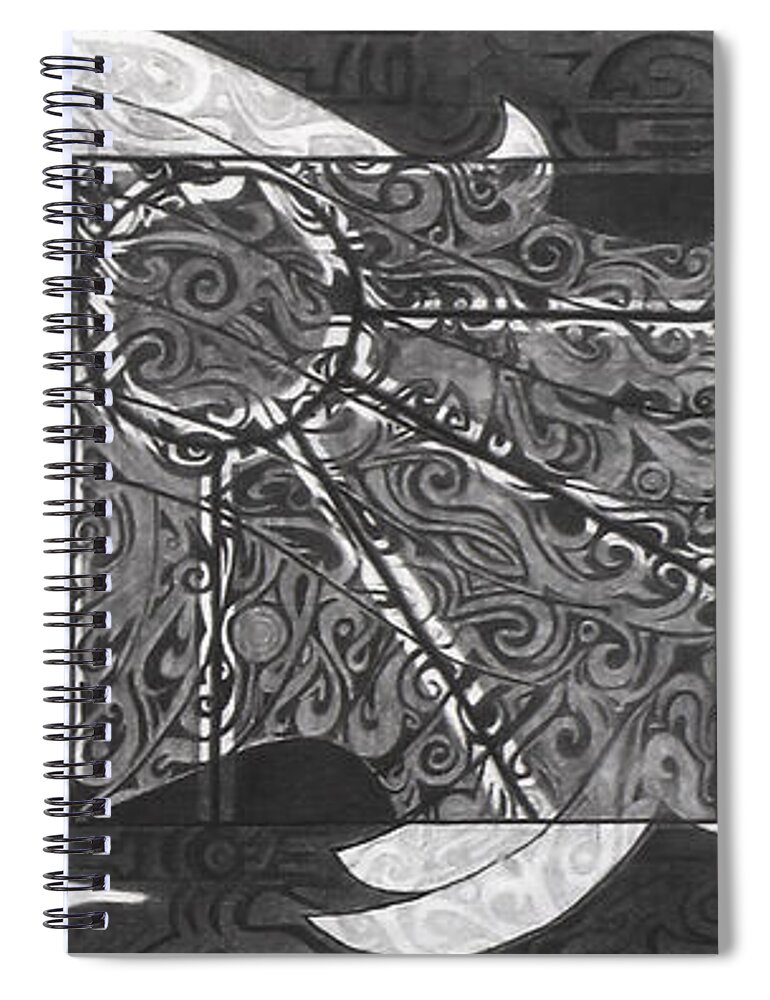 Art Spiral Notebook featuring the drawing Hair by Myron Belfast