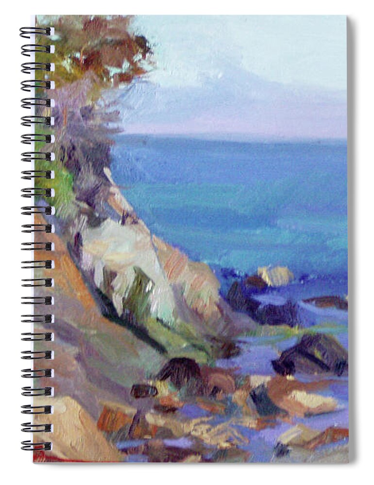Catalina Island Paintings Spiral Notebook featuring the painting Hamilton Cove Catalina Island by Elizabeth - Betty Jean Billups