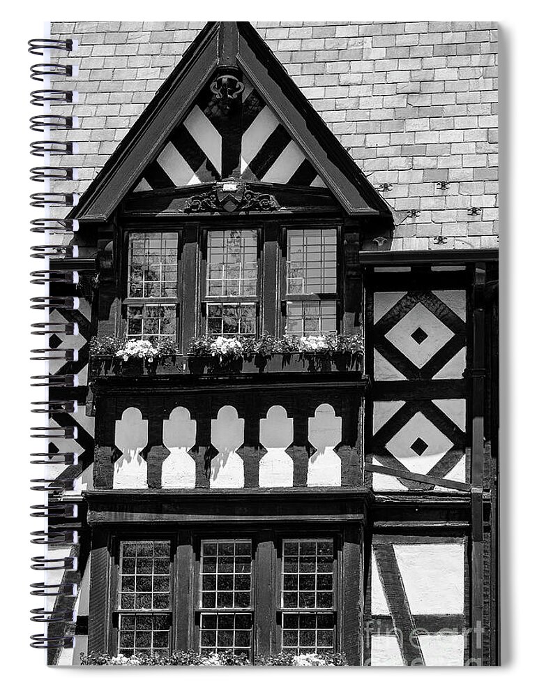 Princeton Spiral Notebook featuring the photograph Hamilton Jewelers Building Flower Boxes by Bob Phillips