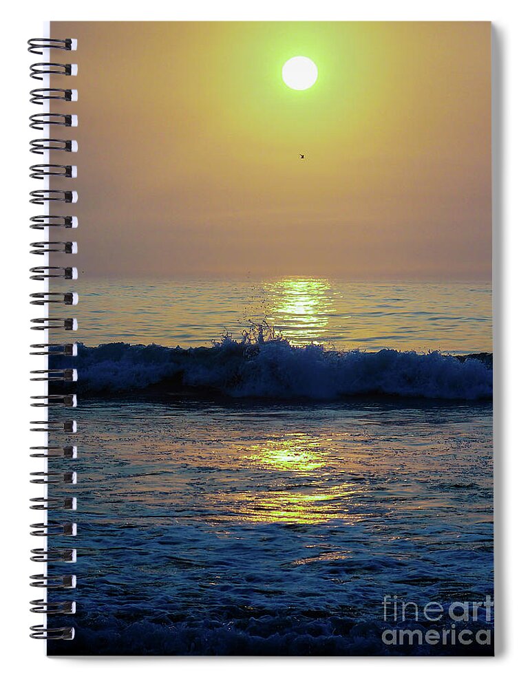 Hampton Beach Sun Reflection Spiral Notebook featuring the photograph Hampton Beach Sunshine by Eunice Miller