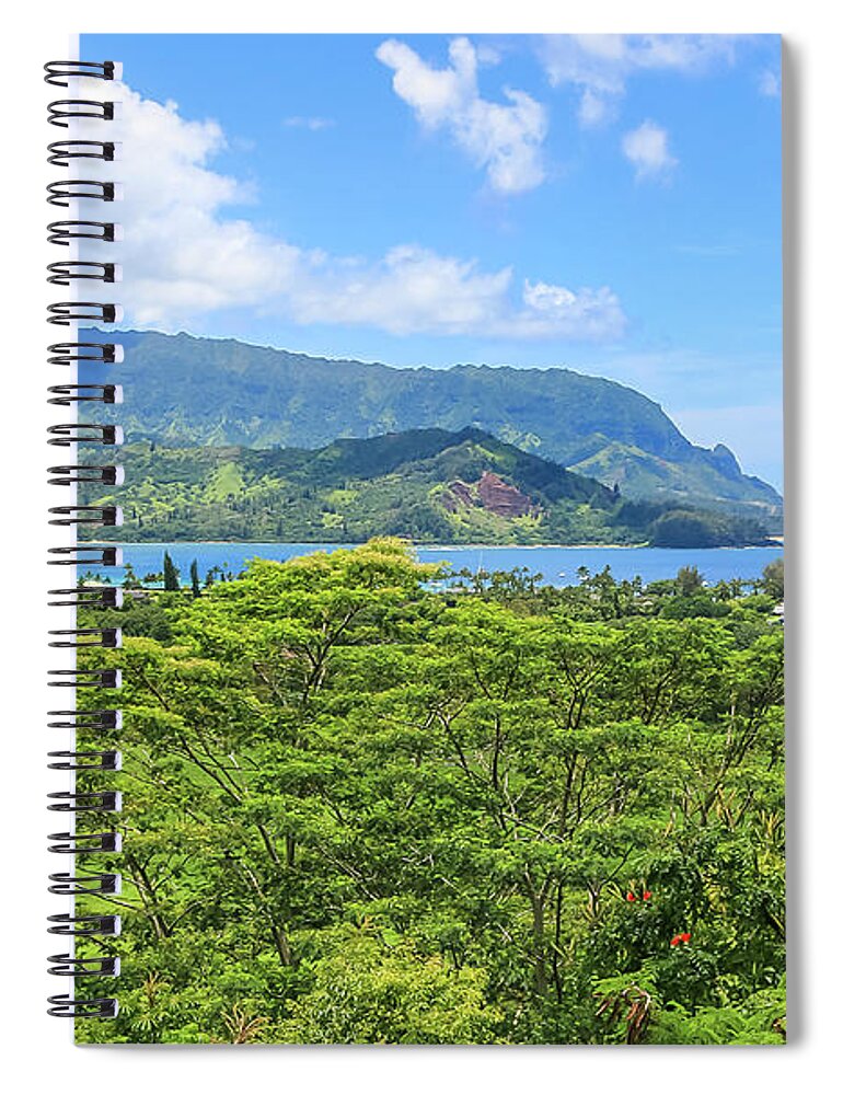 Dawn Richards Spiral Notebook featuring the photograph Hanalei Bay, Kauai by Dawn Richards