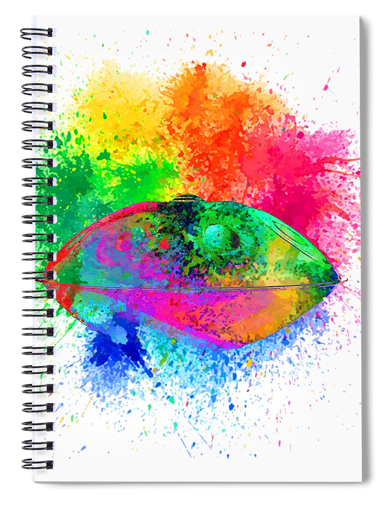 Handpan Spiral Notebook featuring the digital art Handpan colorfull by Alexa Szlavics