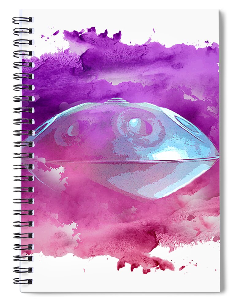 Handpan Spiral Notebook featuring the digital art Handpan in splash by Alexa Szlavics