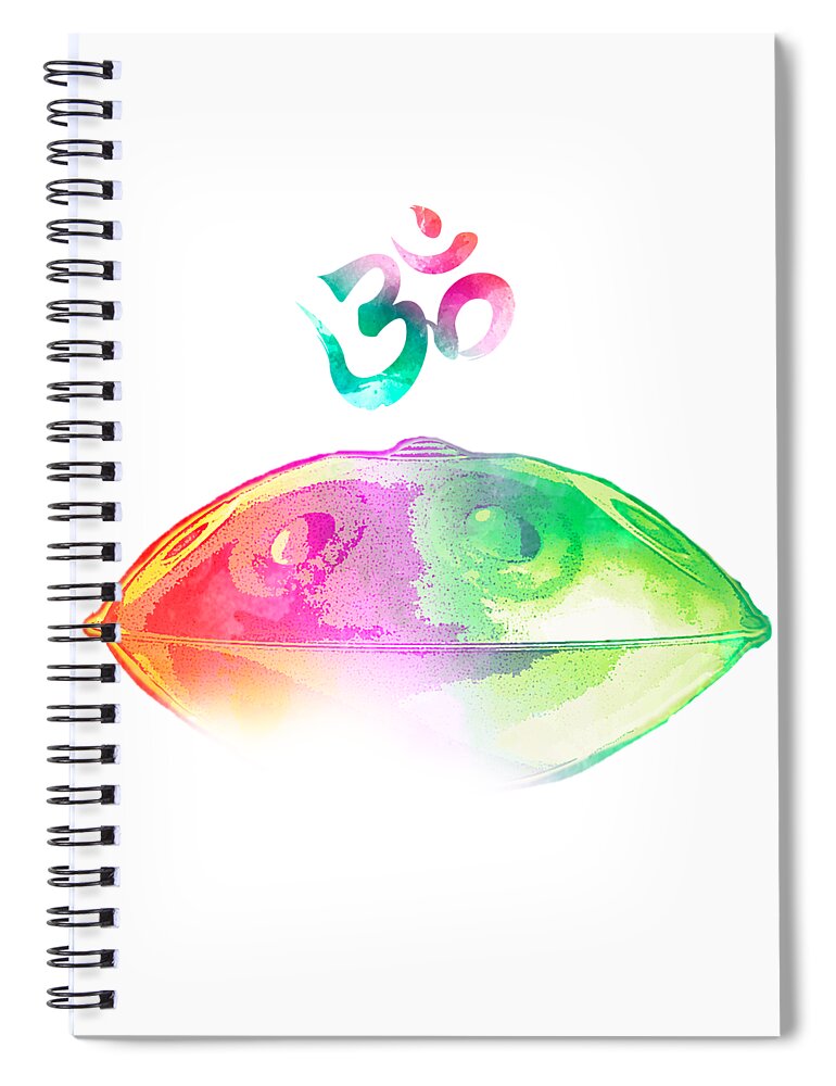Handpan Spiral Notebook featuring the digital art Handpan OM by Alexa Szlavics
