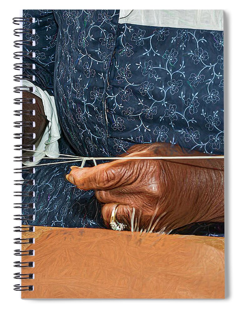 Hands Spiral Notebook featuring the photograph Hands Of The Wig Maker by Gary Slawsky