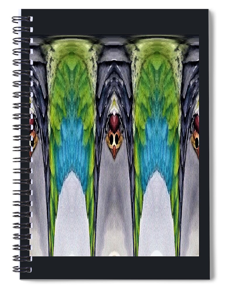 Abstract Art Spiral Notebook featuring the digital art Hanging Bats by Ronald Mills
