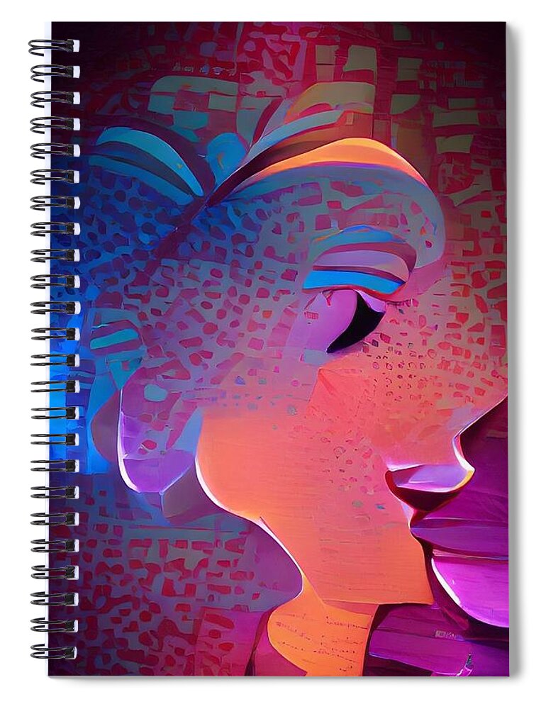  Spiral Notebook featuring the digital art Hapee by Rod Turner
