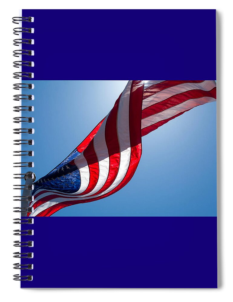 Flag Spiral Notebook featuring the photograph Happy Birthday America by Linda Bonaccorsi