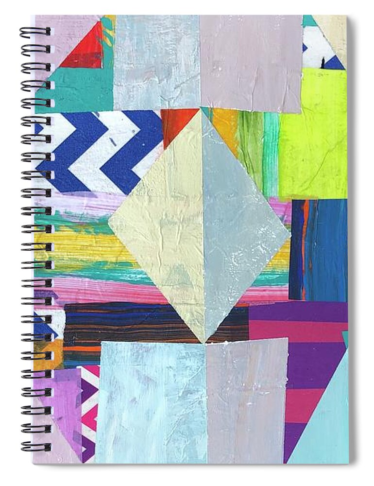Happy Spiral Notebook featuring the painting Happy Neighbors by Cyndie Katz