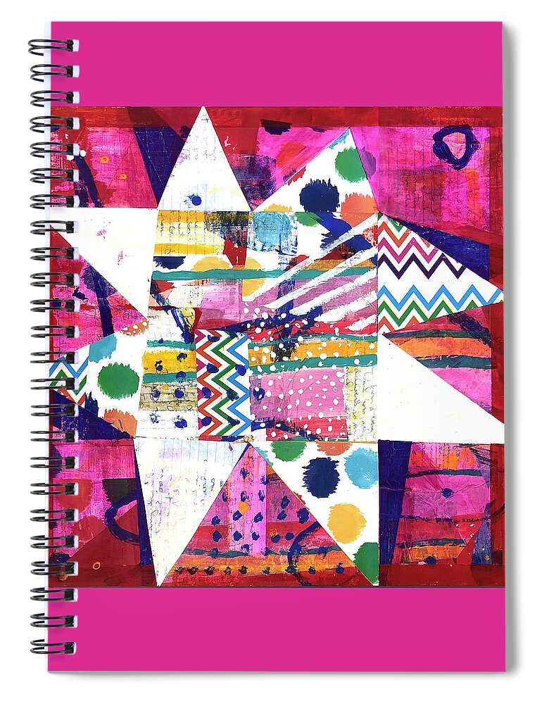 Happy Spiral Notebook featuring the painting Happy Star by Cyndie Katz